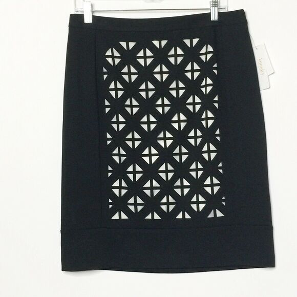 Laundry by Shelli Segal size 10 black skirt NEW!! Fully Lined - Picture 1 of 5